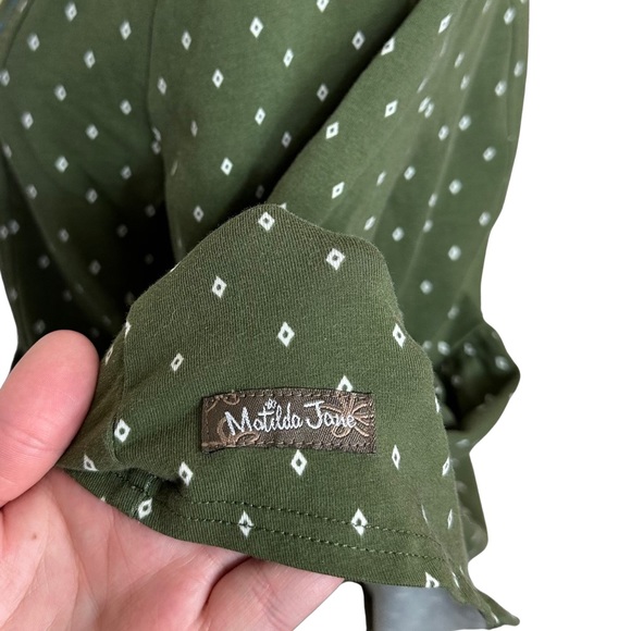 Matilda Jane Green Boho Floral Embroidered Colorful Long Sleeve Blouse Top Small - Picture 8 of 12